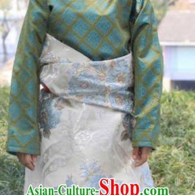 Chinese Traditional Tibetan Children White Robe Zang Nationality Heishui Dance Ethnic Costumes for Kids
