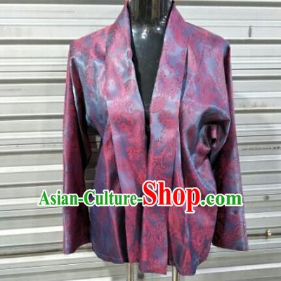 Traditional Chinese National Ethnic Tibetan Blue Shirt Zang Nationality Folk Dance Costumes for Men