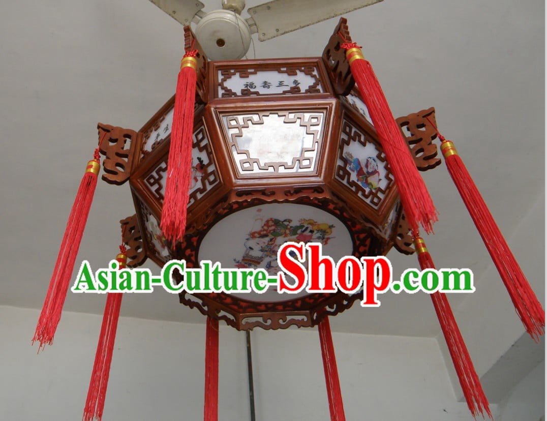 Chinese Hand Carved Traditional Painting Palace Ceiling Lantern Chinese Hand Carved Traditional Painting Palace Ceiling Lantern