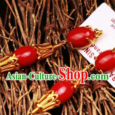 Chinese Traditional Tibetan Ethnic Ear Accessories Zang Nationality National Earrings for Women