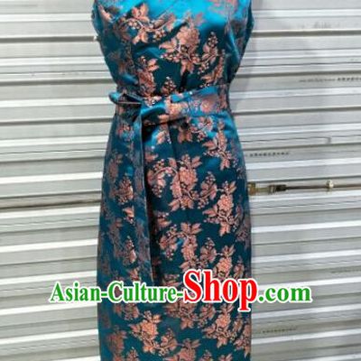 Traditional Chinese National Tibetan Ethnic Blue Dress Zang Nationality Folk Dance Costume for Women