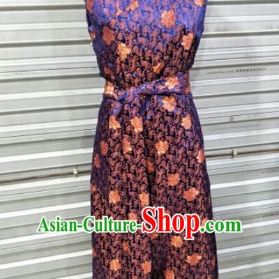 Traditional Chinese National Tibetan Ethnic Purple Brocade Dress Zang Nationality Folk Dance Costume for Women
