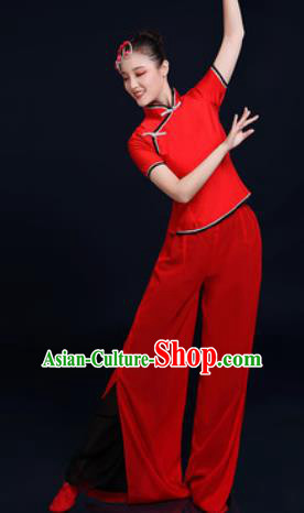 Traditional Chinese Folk Dance Red Clothing Yangko Dance Fan Dance Costume for Women Traditional Chinese Folk Dance Red Clothing Yangko Dance Fan Dance Costume for Women