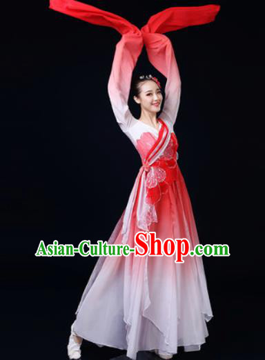 Traditional Chinese Classical Dance Red Dress Umbrella Dance Fan Dance Costume for Women Traditional Chinese Classical Dance Red Dress Umbrella Dance Fan Dance Costume for Women