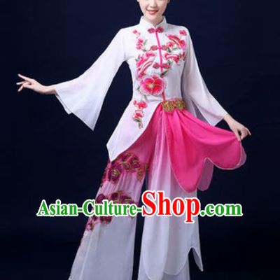 Traditional Chinese Classical Dance Dress Umbrella Dance Stage Performance Fan Dance Costume for Women