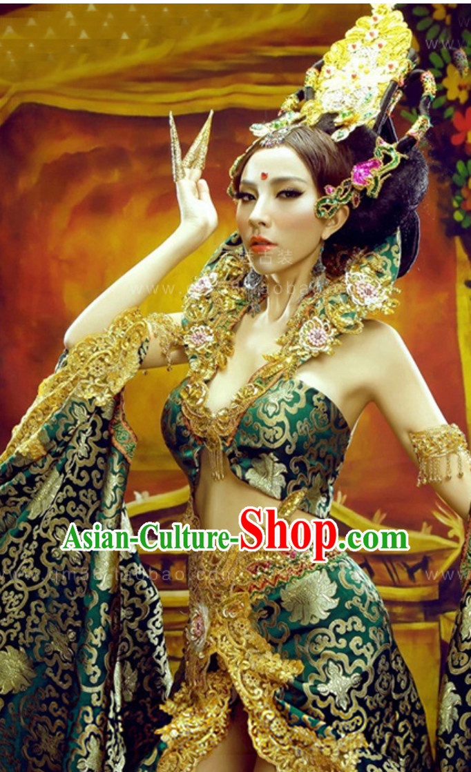 Asian Classical White Tara Deity Costume and Accessories Complete Set Asian Classical White Tara Deity Costume and Accessories Complete Set