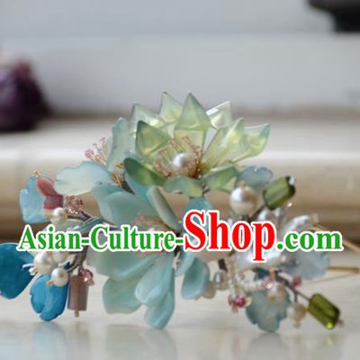 Traditional Chinese Hanfu Hair Accessories Ancient Princess Pearls Flowers Hairpins for Women