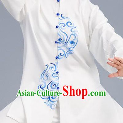 Asian Chinese Martial Arts Wushu Embroidered Costume Traditional Tai Ji Tang Suit Kung Fu Training Uniform for Women