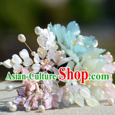 Traditional Chinese Hanfu Shell Flowers Hair Clip Hair Accessories Ancient Princess Hairpins for Women