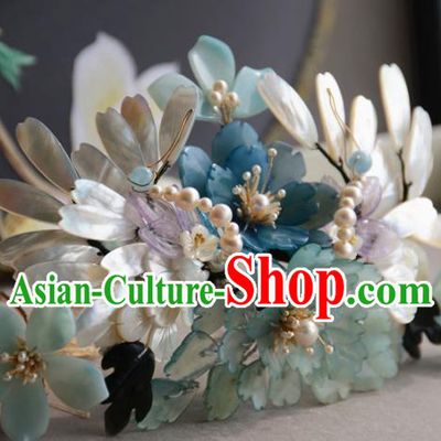 Traditional Chinese Hanfu Flowers Shell Leaf Hair Clip Hair Accessories Ancient Princess Hairpins for Women