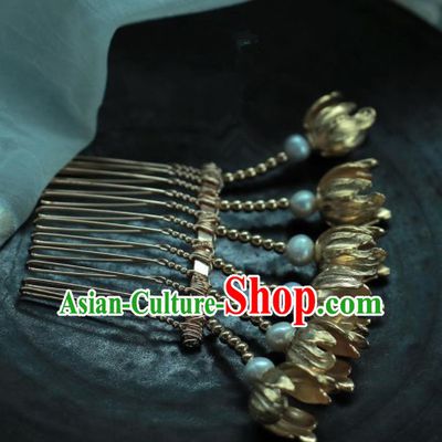 Traditional Chinese Hanfu Bells Tassel Hair Comb Hair Accessories Ancient Princess Hairpins for Women