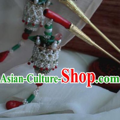 Traditional Chinese Hanfu Beads Hair Clip Hair Accessories Ancient Princess Tassel Hairpins for Women