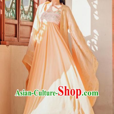 Chinese Traditional Ancient Court Princess Hanfu Dress Tang Dynasty Nobility Lady Historical Costume and Headpiece for Women