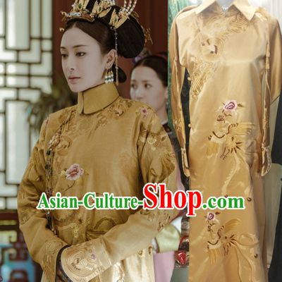 Qing Dynasty Empress Garment Long Robe Clothing for Women