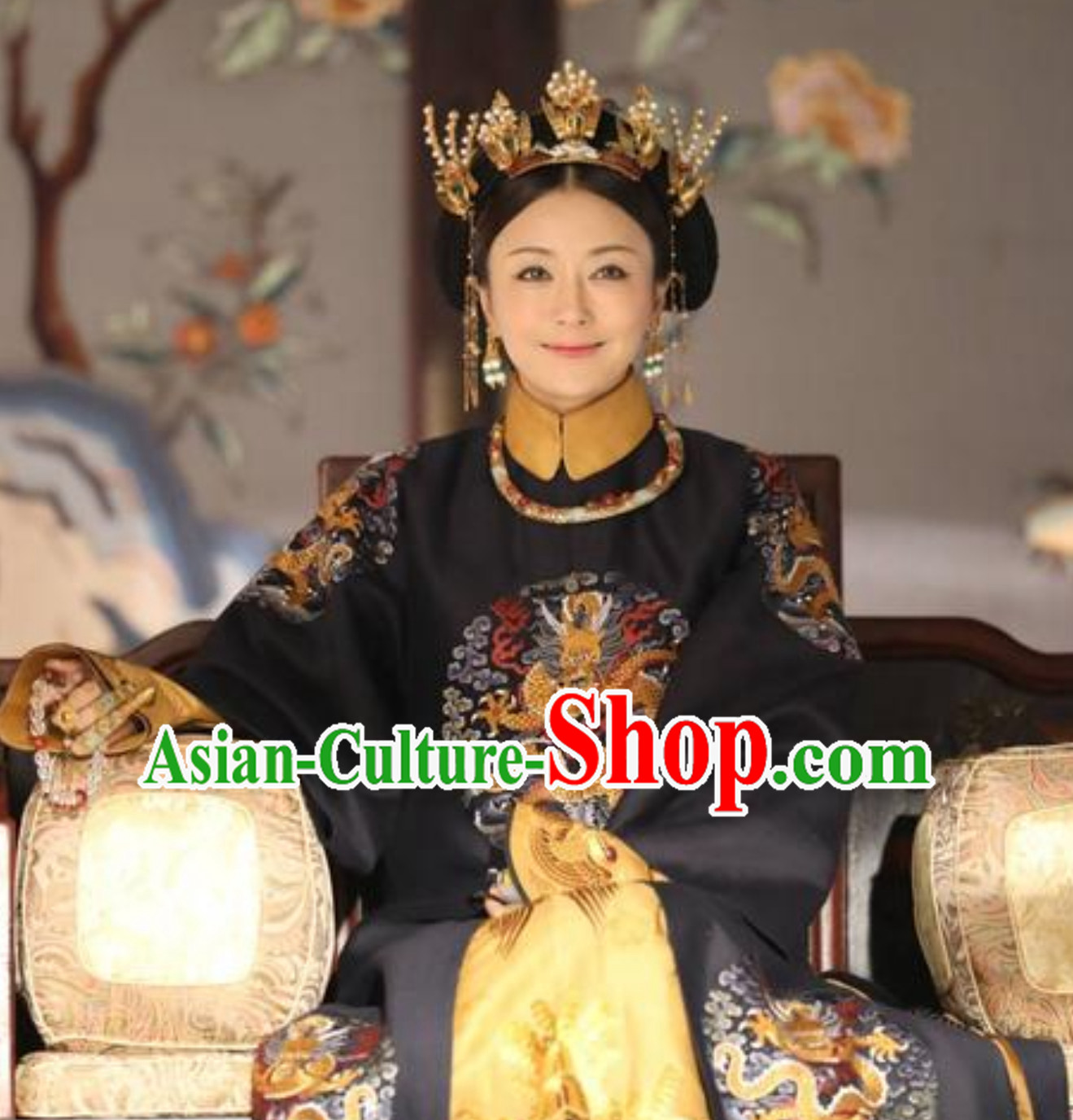 Qing Dynasty Empress Garment Long Robe Clothing for Women Qing Dynasty Empress Garment Long Robe Clothing for Women