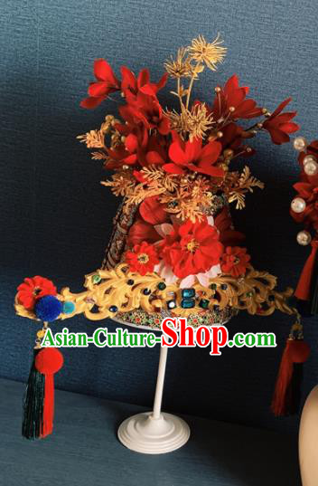 Chinese Handmade Hat Hair Accessories Halloween Modern Fancywork Headwear for Women Chinese Handmade Hat Hair Accessories Halloween Modern Fancywork Headwear for Women