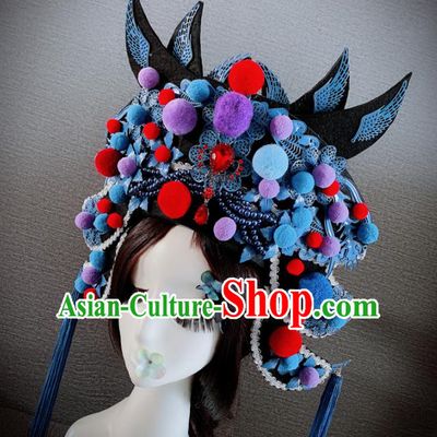 Chinese Handmade Ancient Queen Luxury Phoenix Coronet Hair Accessories Halloween Modern Fancywork Headwear for Women