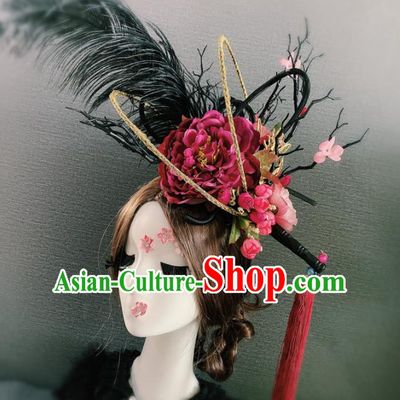 Top Grade Halloween Hair Accessories Brazilian Carnival Feather Headwear for Women