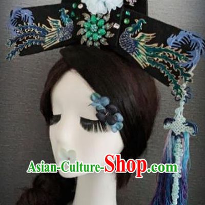 Traditional Chinese Ancient Palace Phoenix Hair Accessories Qing Dynasty Queen Headwear for Women