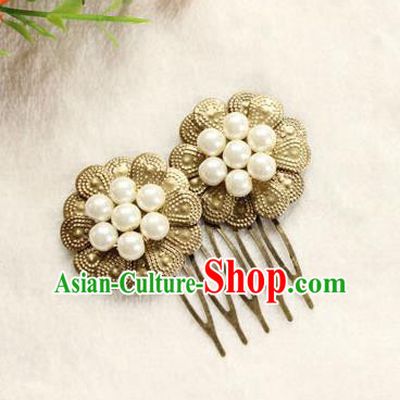 Chinese Ancient Princess Golden Hair Comb Traditional Han Dynasty Palace Hair Accessories for Women