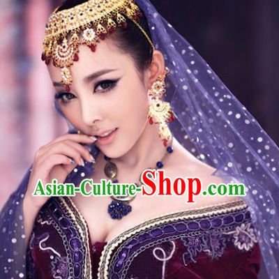 Chinese Ancient Ethnic Princess Headwear Traditional Uyghur Nationality Accessories for Women