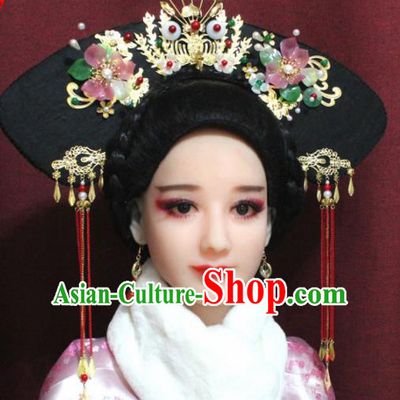 Chinese Ancient Imperial Consort Headwear Traditional Qing Dynasty Manchu Queen Hair Accessories for Women