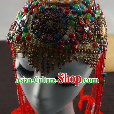 Chinese Ancient Ethnic Princess Hat Traditional Palace Hanfu Hair Accessories for Women