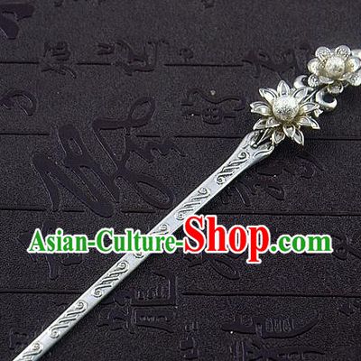 Chinese Ancient Princess Lotus Hairpins Traditional Palace Hanfu Wedding Hair Accessories for Women