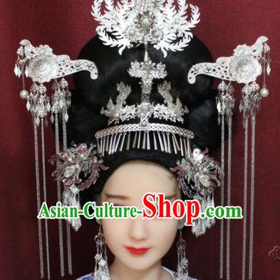 Chinese Ancient Wedding Phoenix Coronet Hairpins Traditional Palace Queen Hair Accessories for Women