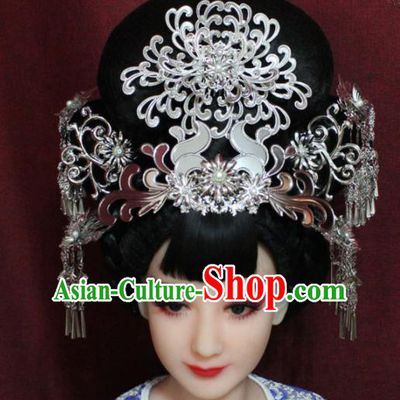 Chinese Ancient Wedding Phoenix Coronet Hairpins Traditional Ethnic Queen Hair Accessories for Women