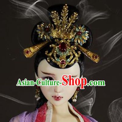 Chinese Ancient Peri Hairpins Headwear Traditional Ming Dynasty Princess Hair Accessories for Women