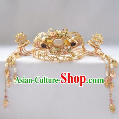 Chinese Ancient Princess Hairpins Phoenix Coronet Traditional Hanfu Hair Accessories for Women