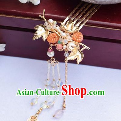 Chinese Ancient Princess Tassel Hair Combs Hairpins Traditional Hanfu Hair Accessories for Women