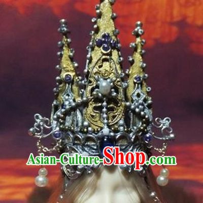 Chinese Ancient Royal Crown Hairpins Traditional Swordswoman Hanfu Hair Accessories for Women