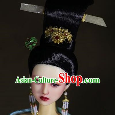 Chinese Ancient Tang Dynasty Imperial Concubine Hairpins Headwear Traditional Palace Hair Accessories for Women