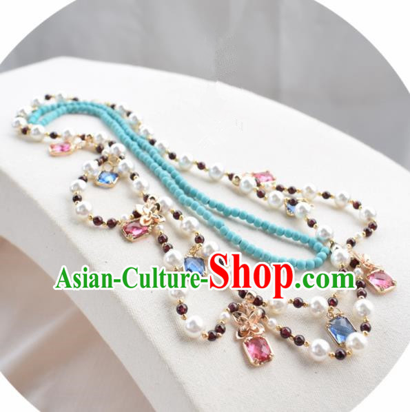 Handmade Chinese Hanfu Crystal Necklace Traditional Ancient Princess Necklet Accessories for Women Handmade Chinese Hanfu Crystal Necklace Traditional Ancient Princess Necklet Accessories for Women