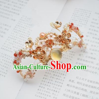 Chinese Ancient Princess Palace Hair Crown Hairpins Traditional Handmade Hanfu Hair Accessories for Women