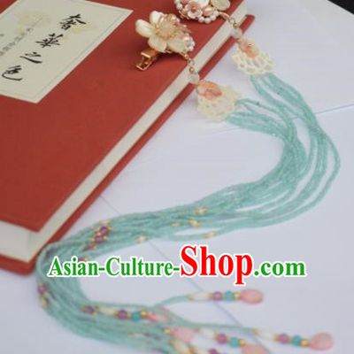 Chinese Ancient Palace Shell Lotus Tassel Hair Claws Princess Hairpins Traditional Handmade Hanfu Hair Accessories for Women