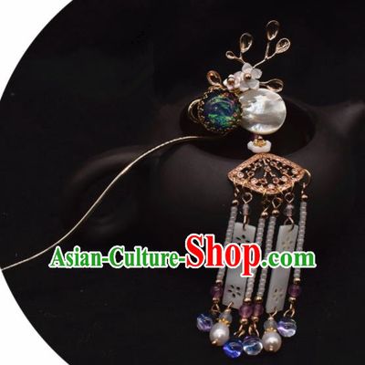 Chinese Ancient Palace Hair Clip Princess Cloisonne Hairpins Traditional Handmade Hanfu Hair Accessories for Women