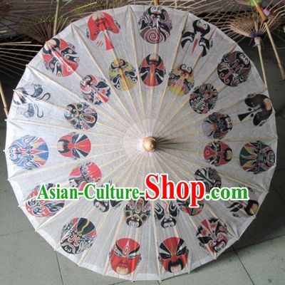 Chinese Ancient Paper Umbrella Traditional Handmade Printing Facial Makeup Umbrellas