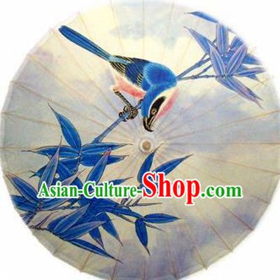 Chinese Ancient Oiled Paper Umbrella Traditional Handmade Printing Bamboo Umbrellas