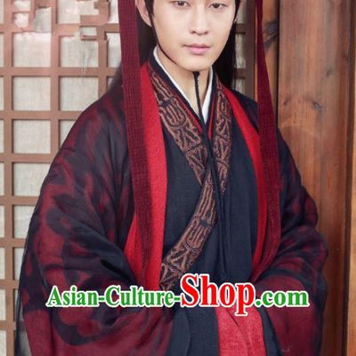 Chinese Ancient Drama Hanfu Clothing Traditional Northern and Southern Dynasties Eunuch Historical Costume and Headwear for Men