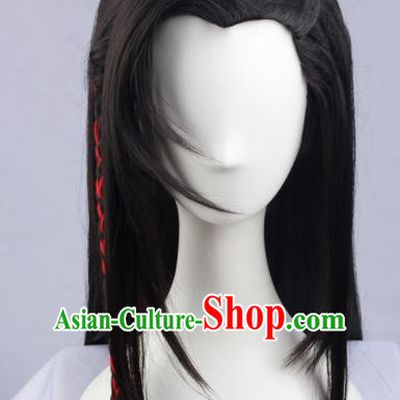 Chinese Traditional Young Hero Hanfu Wigs Sheath Ancient Swordsman Hairpiece Handmade Chignon for Men