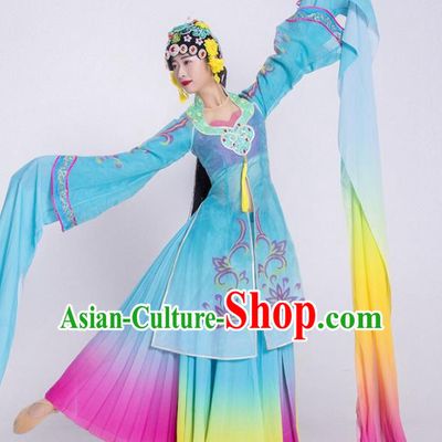 Chinese Classical Dance Costume Traditional Beijing Opera Stage Performance Blue Dress for Women