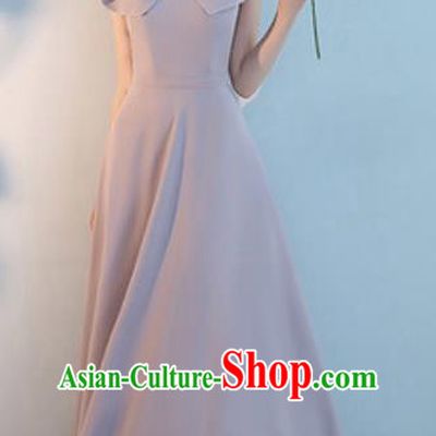Top Grade Compere Stage Performance Purple Full Dress Modern Dance Costume for Women