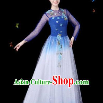 Traditional Chinese Spring Festival Gala Opening Dance Veil Dress Modern Dance Stage Performance Costume for Women