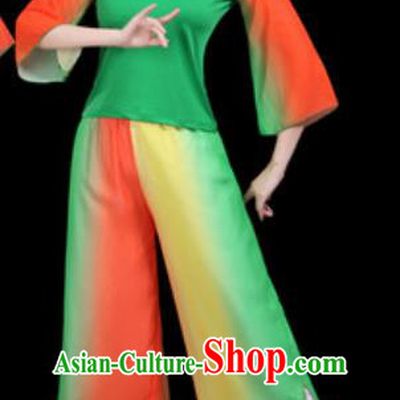 Traditional Chinese Folk Dance Group Dance Clothing Yangko Fan Dance Stage Performance Costume for Women