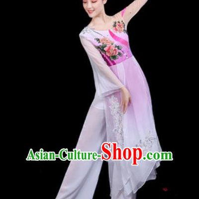 Traditional Chinese Classical Dance Group Dance Dress Umbrella Dance Stage Performance Costume for Women