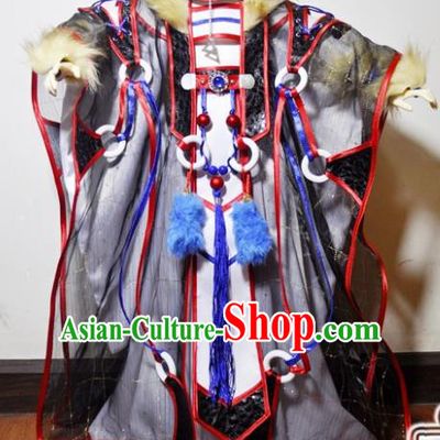 Traditional Chinese Cosplay Taoist Priest Black Hanfu Clothing Ancient Swordsman Knight Hero Embroidered Costume for Men