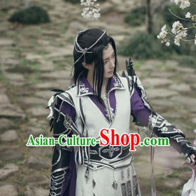 Traditional Chinese Cosplay Nobility Childe Hanfu Clothing Ancient Swordsman Royal Highness Embroidered Costume for Men